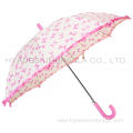 Girl Cute Frill Auto Open Kids Umbrella